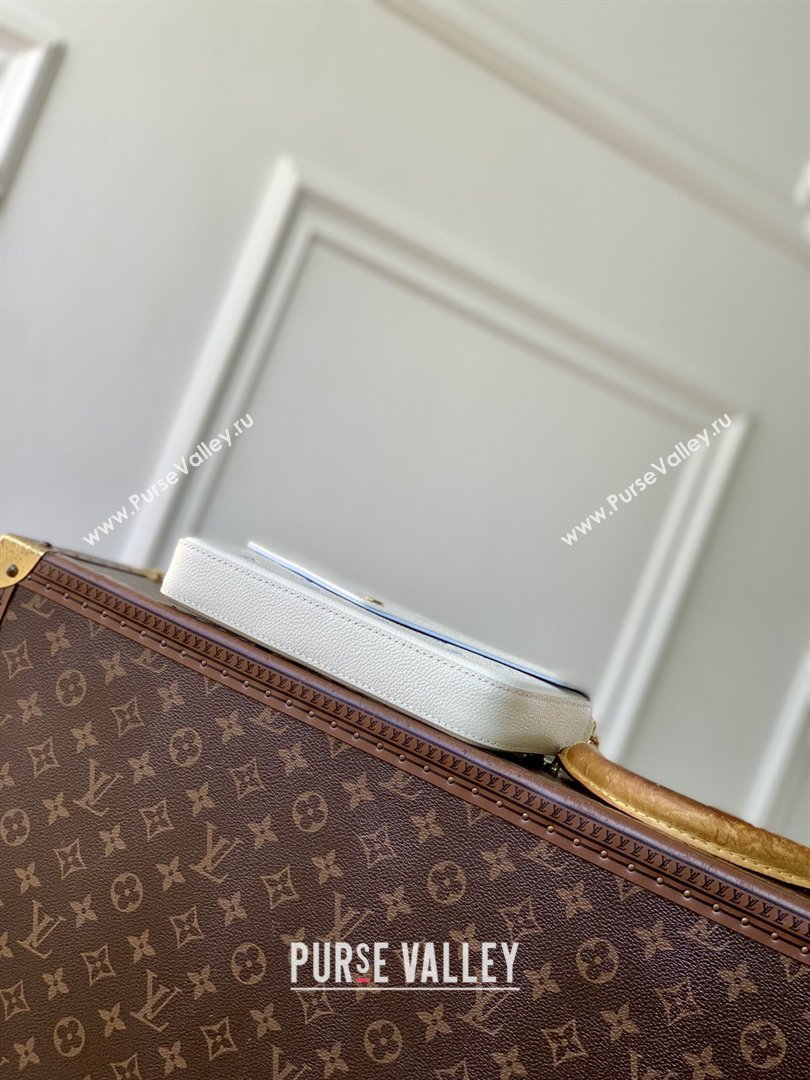 Louis Vuitton Pochette Felicie Bag in Milky White/Blue Cowhide Leather M28127 2026 (K-26022713)