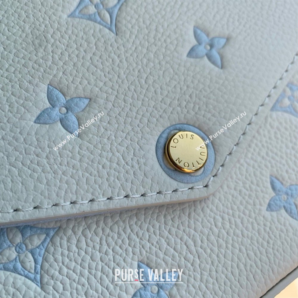 Louis Vuitton Pochette Felicie Bag in Milky White/Blue Cowhide Leather M28127 2026 (K-26022713)