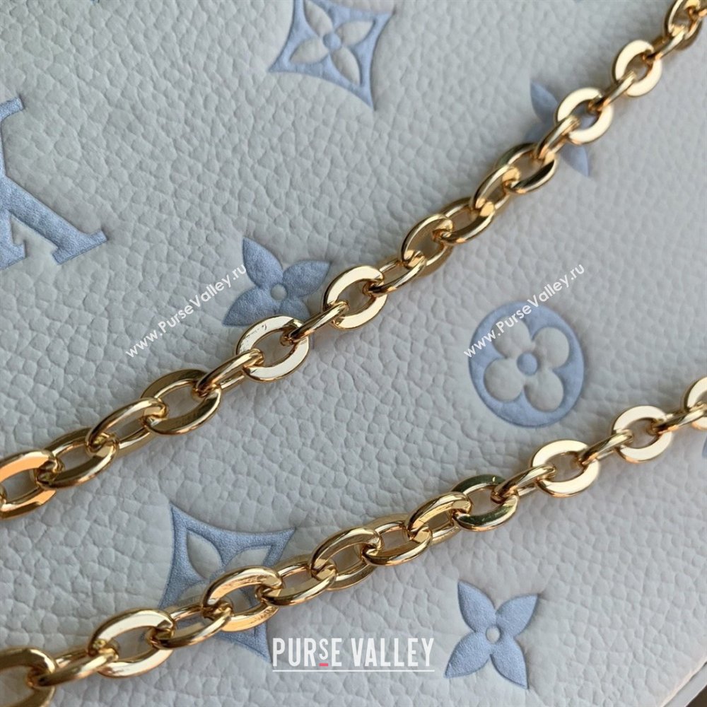 Louis Vuitton Pochette Felicie Bag in Milky White/Blue Cowhide Leather M28127 2026 (K-26022713)