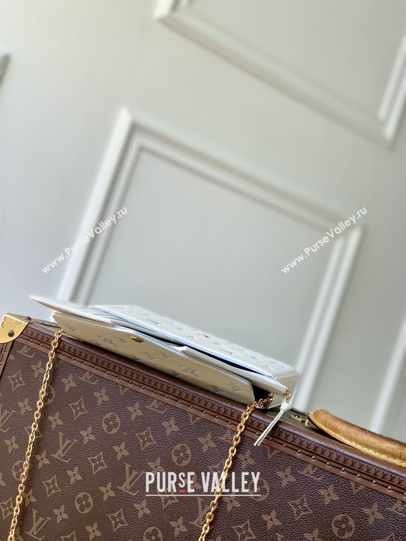 Louis Vuitton Pochette Felicie Bag in Milky White/Blue Cowhide Leather M28127 2026 (K-26022713)