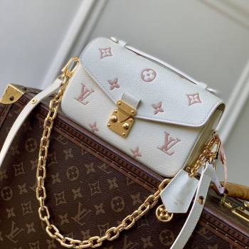 Louis Vuitton Pochette Metis East West in Milky White/Peach Cowhide Leather M27575 2026 (K-26022714)