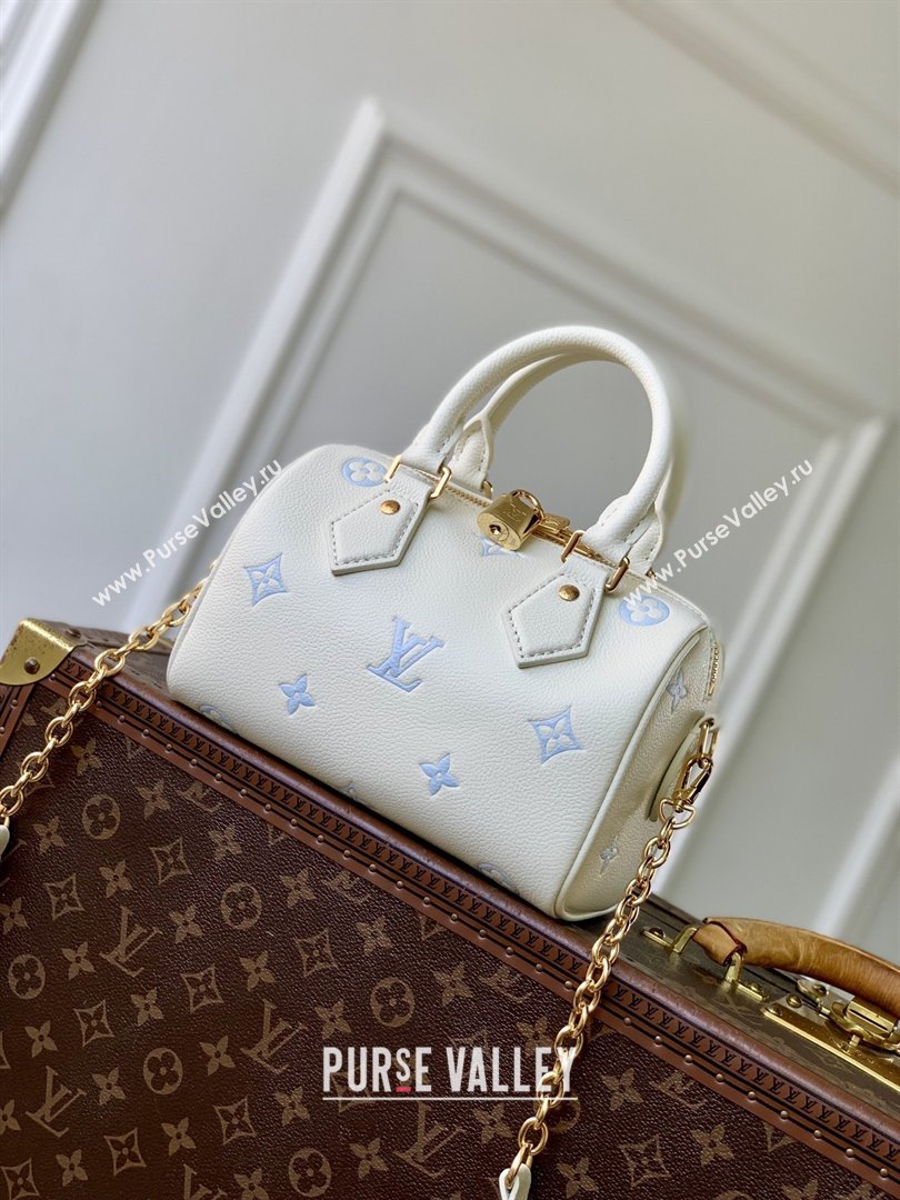 Louis Vuitton Speedy Bandouliere 20 in Milky White/Blue Cowhide Leather M28314 2026 (K-26022718)