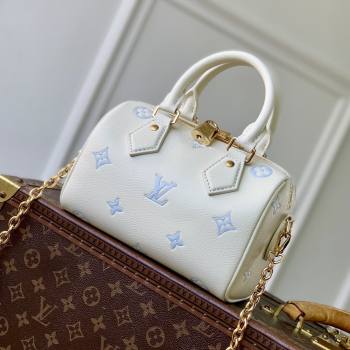 Louis Vuitton Speedy Bandouliere 20 in Milky White/Blue Cowhide Leather M28314 2026 (K-26022718)