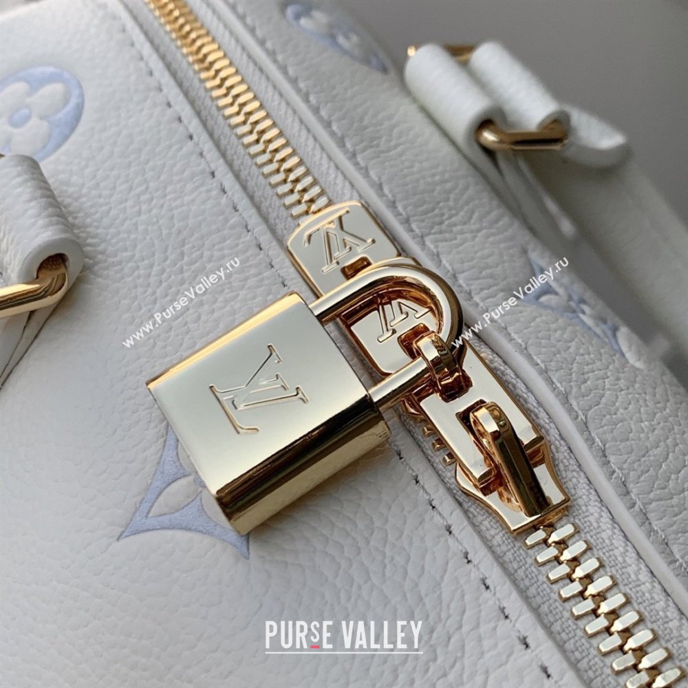 Louis Vuitton Speedy Bandouliere 20 in Milky White/Blue Cowhide Leather M28314 2026 (K-26022718)