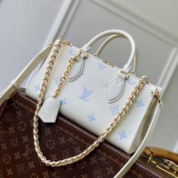 Louis Vuitton OnTheGo East West Tote Bag in Milky White/Blue Cowhide Leather M27577 2026 (K-26022815)