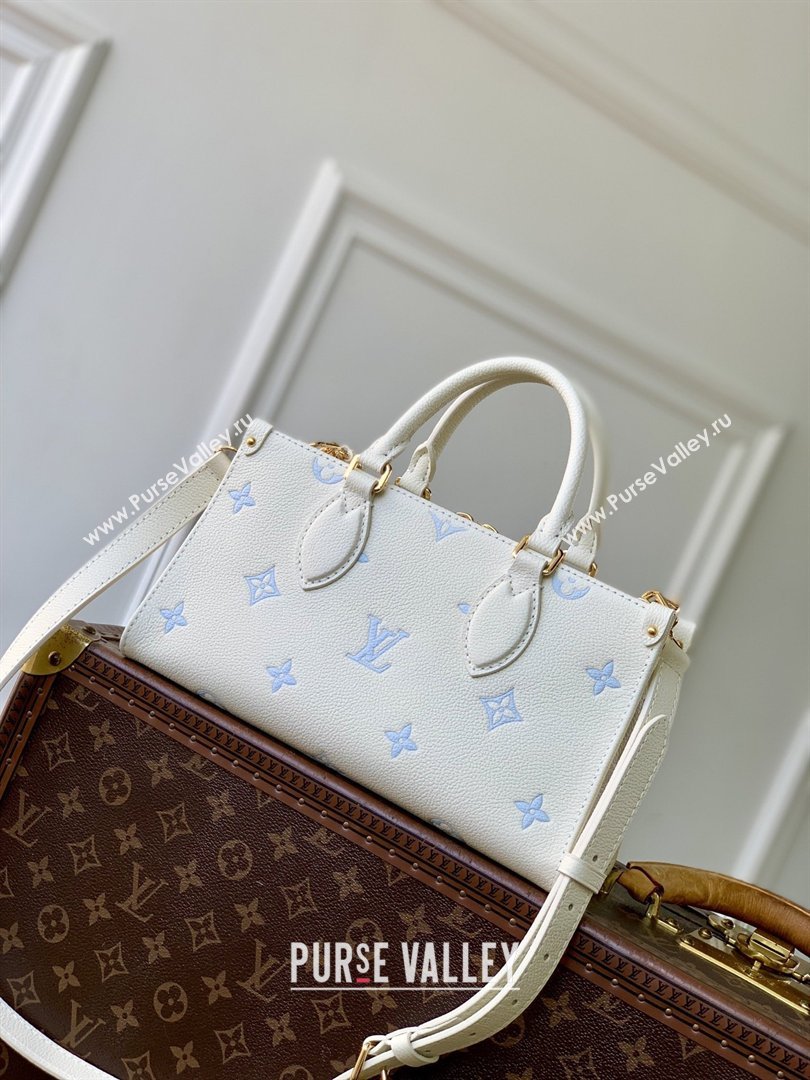 Louis Vuitton OnTheGo East West Tote Bag in Milky White/Blue Cowhide Leather M27577 2026 (K-26022815)