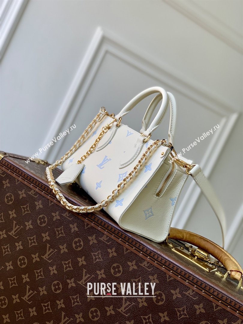 Louis Vuitton OnTheGo East West Tote Bag in Milky White/Blue Cowhide Leather M27577 2026 (K-26022815)
