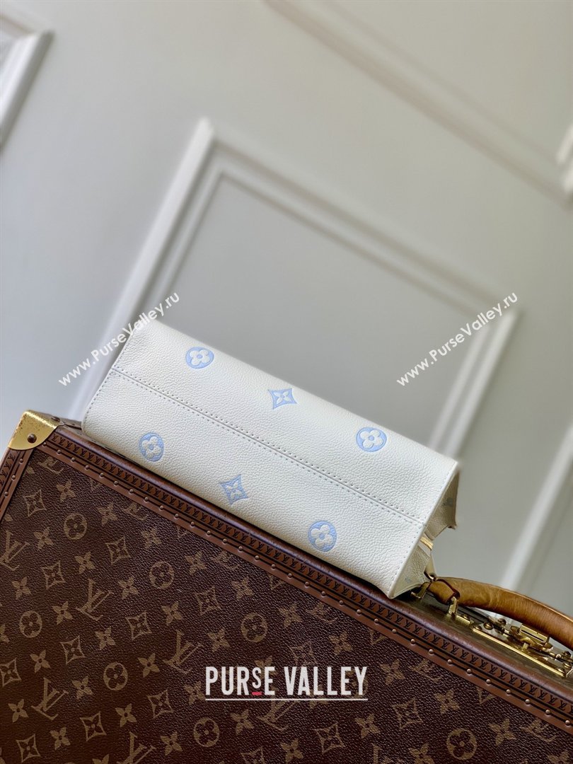 Louis Vuitton OnTheGo East West Tote Bag in Milky White/Blue Cowhide Leather M27577 2026 (K-26022815)