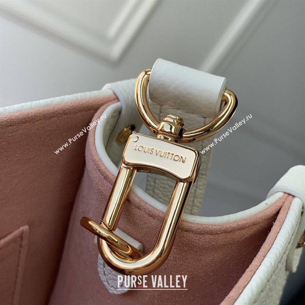 Louis Vuitton OnTheGo PM Tote Bag in Milky White/Peach Cowhide Leather M28313 2026 (K-26022816)