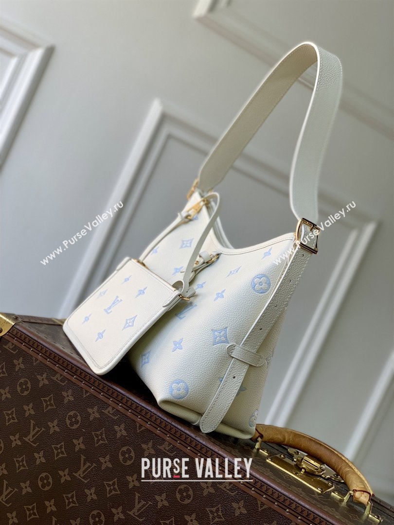 Louis Vuitton CarryAll PM in Milky White/Blue Cowhide Leather M27573 2026 (K-26022817)