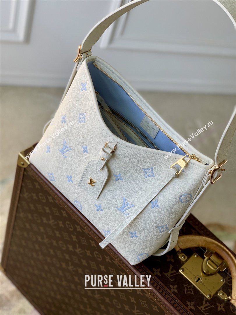 Louis Vuitton CarryAll PM in Milky White/Blue Cowhide Leather M27573 2026 (K-26022817)