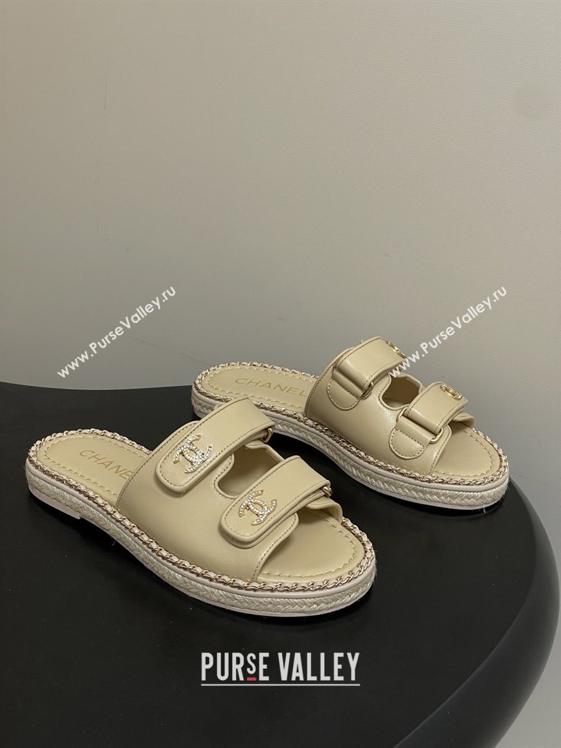 Chanel Mules Sandal with Chain Beige Lambskin 2026 (MD-26022813)