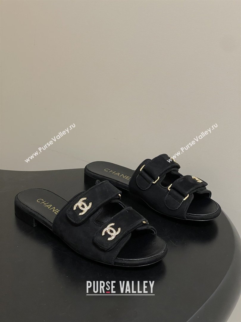 Chanel Mules Sandal in Suede Kidskin G47043 Black 2026 (MD-26022801)