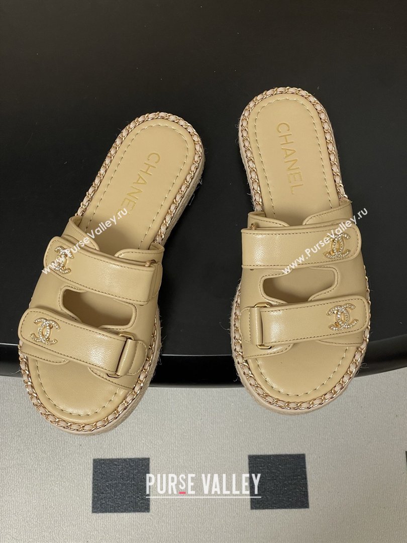 Chanel Mules Sandal with Chain Beige Lambskin 2026 (MD-26022813)