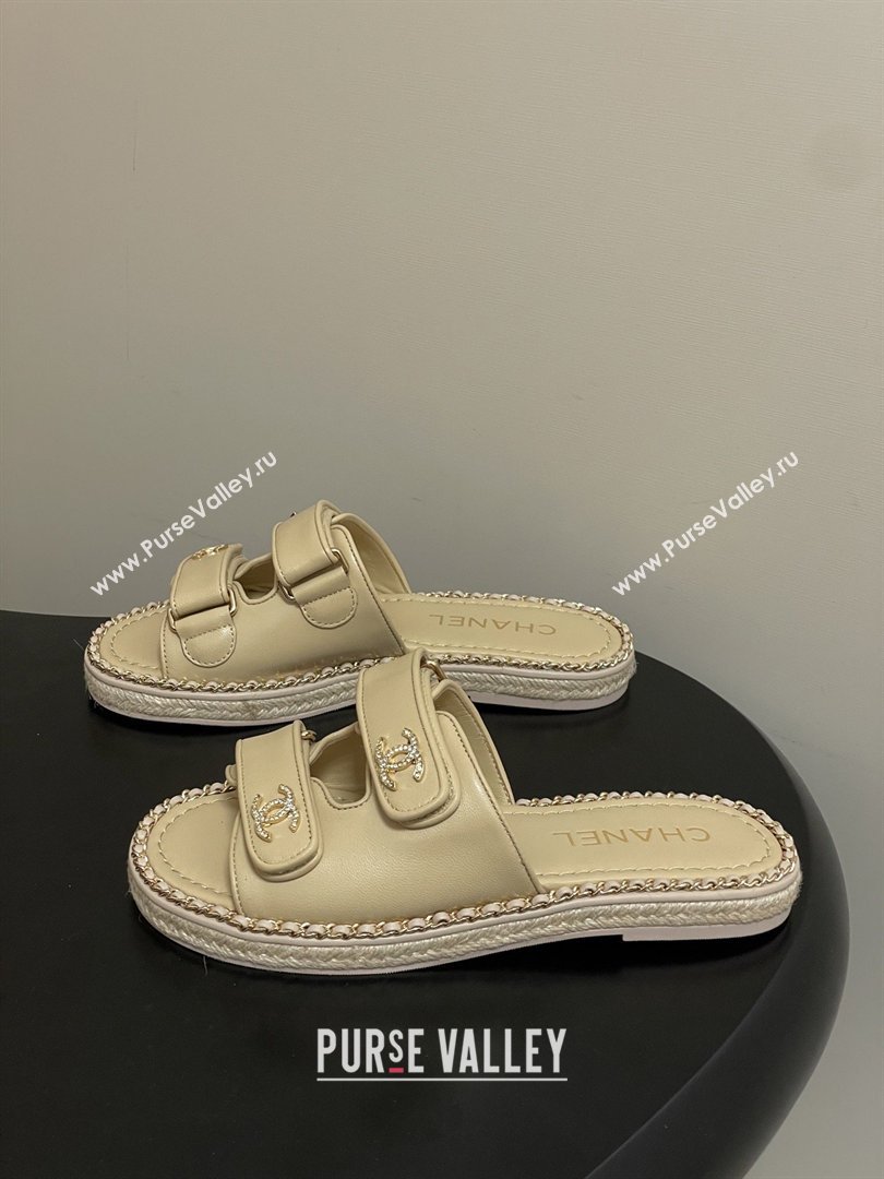 Chanel Mules Sandal with Chain Beige Lambskin 2026 (MD-26022813)