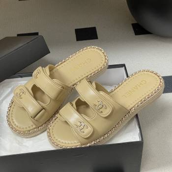 Chanel Mules Sandal with Chain Beige Lambskin 2026 (MD-26022813)