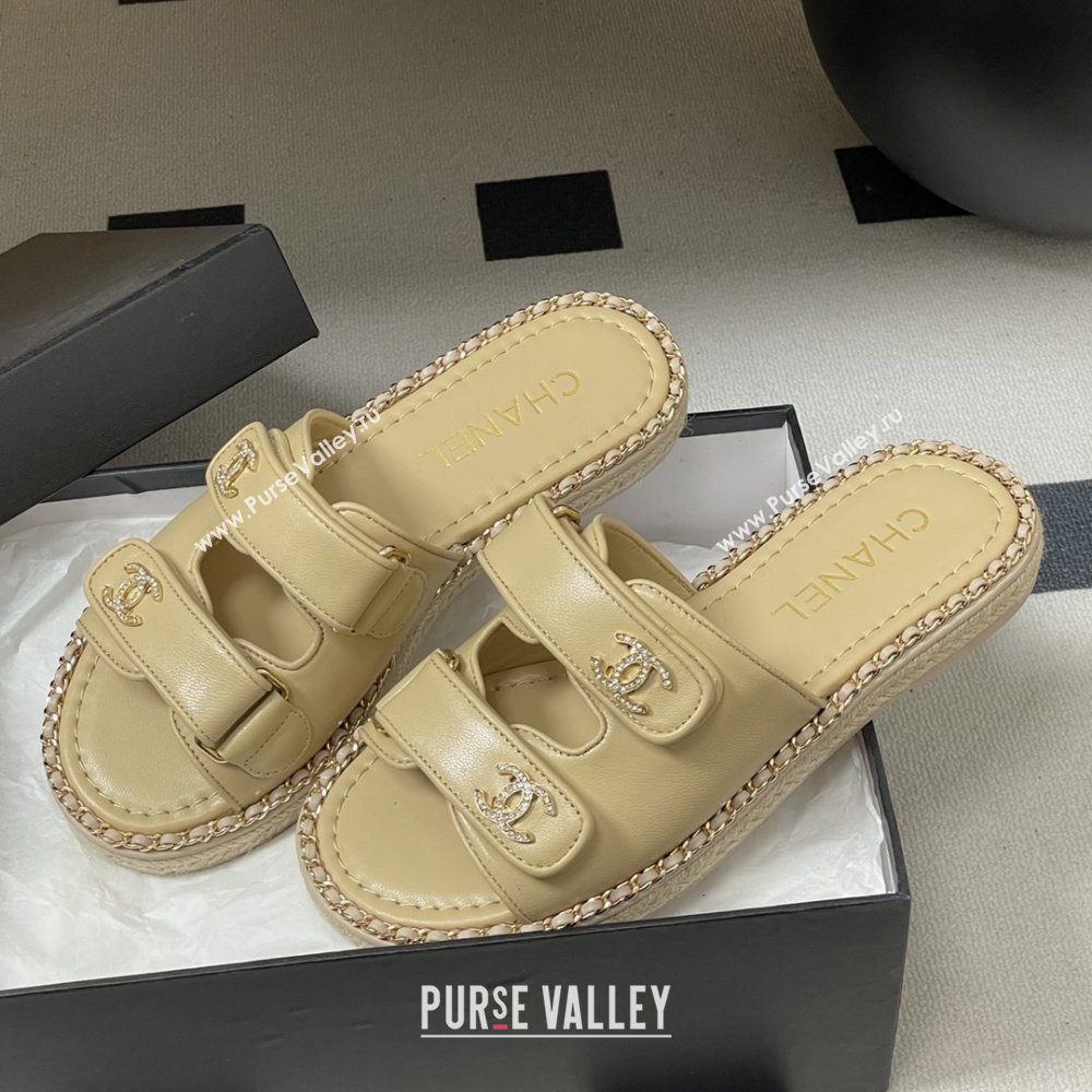 Chanel Mules Sandal with Chain Beige Lambskin 2026 (MD-26022813)