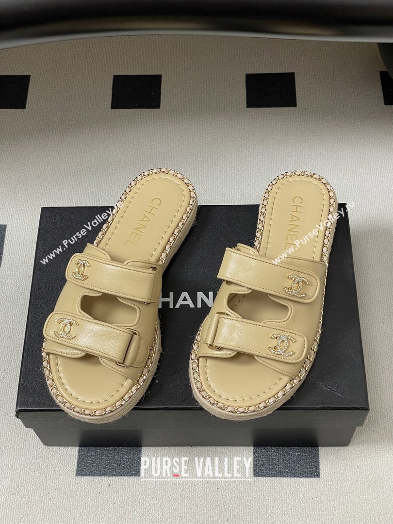 Chanel Mules Sandal with Chain Beige Lambskin 2026 (MD-26022813)