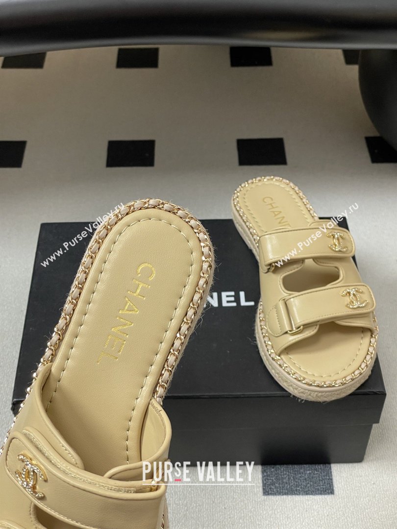 Chanel Mules Sandal with Chain Beige Lambskin 2026 (MD-26022813)
