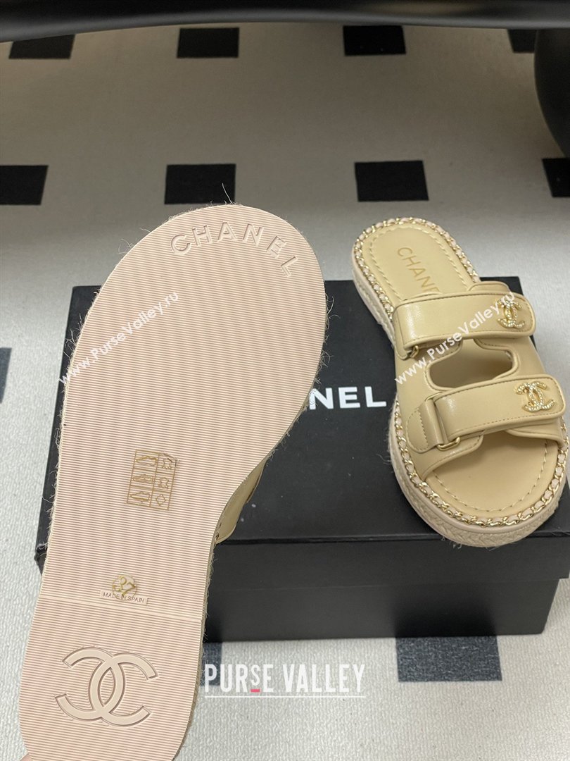 Chanel Mules Sandal with Chain Beige Lambskin 2026 (MD-26022813)