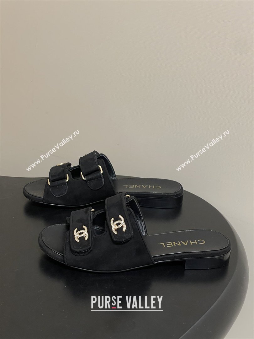 Chanel Mules Sandal in Suede Kidskin G47043 Black 2026 (MD-26022801)