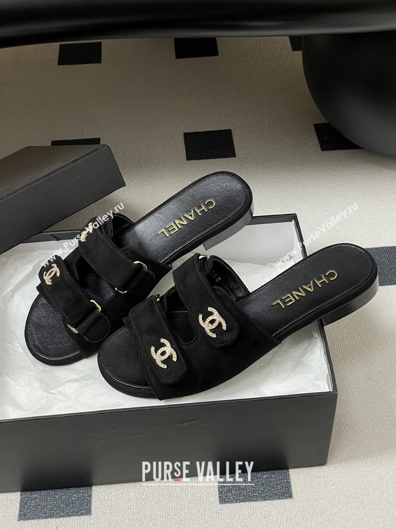 Chanel Mules Sandal in Suede Kidskin G47043 Black 2026 (MD-26022801)