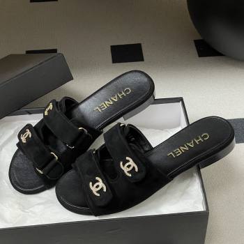 Chanel Mules Sandal in Suede Kidskin G47043 Black 2026 (MD-26022801)