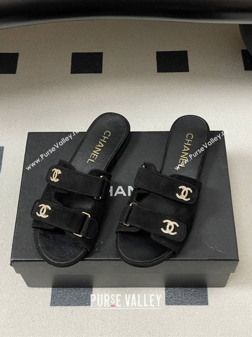 Chanel Mules Sandal in Suede Kidskin G47043 Black 2026 (MD-26022801)