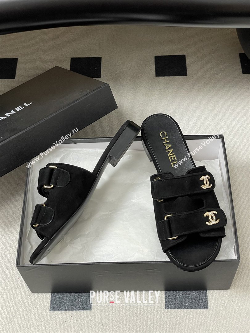 Chanel Mules Sandal in Suede Kidskin G47043 Black 2026 (MD-26022801)