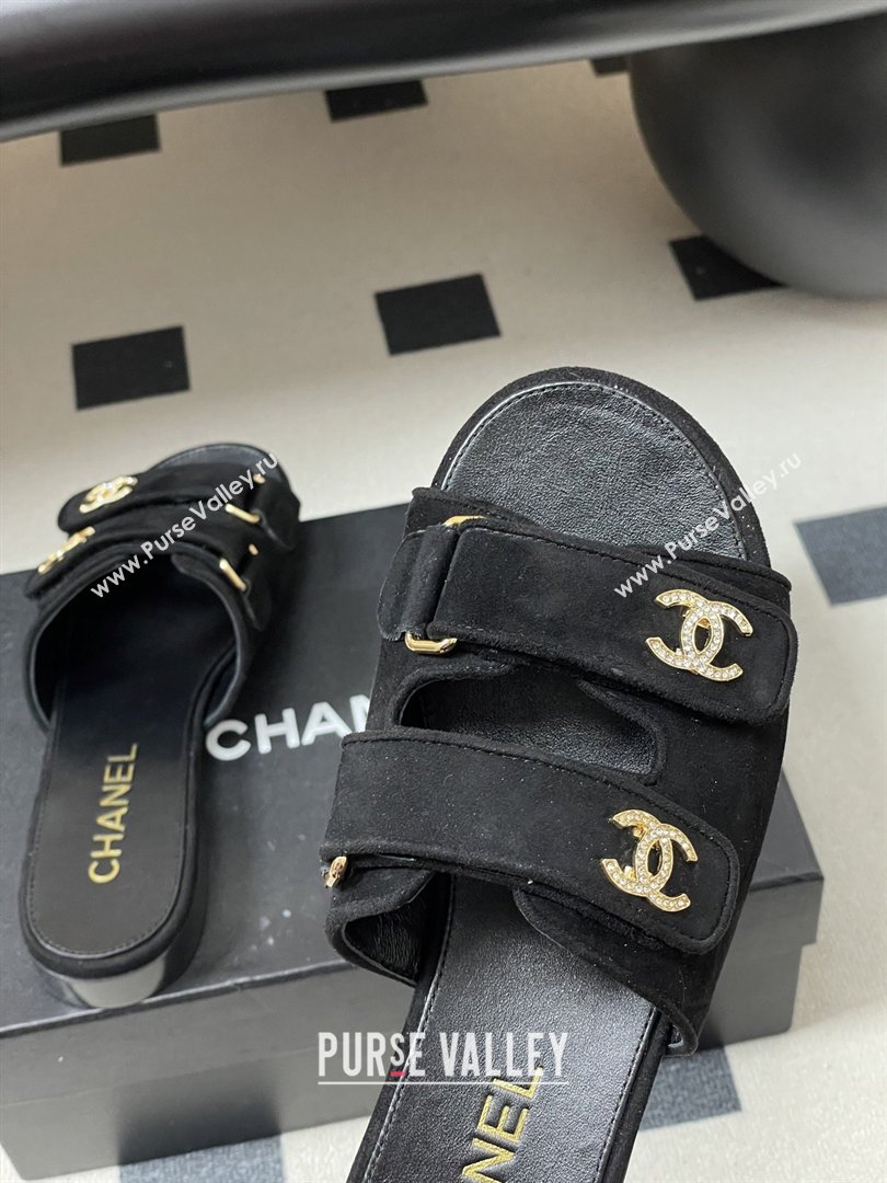 Chanel Mules Sandal in Suede Kidskin G47043 Black 2026 (MD-26022801)