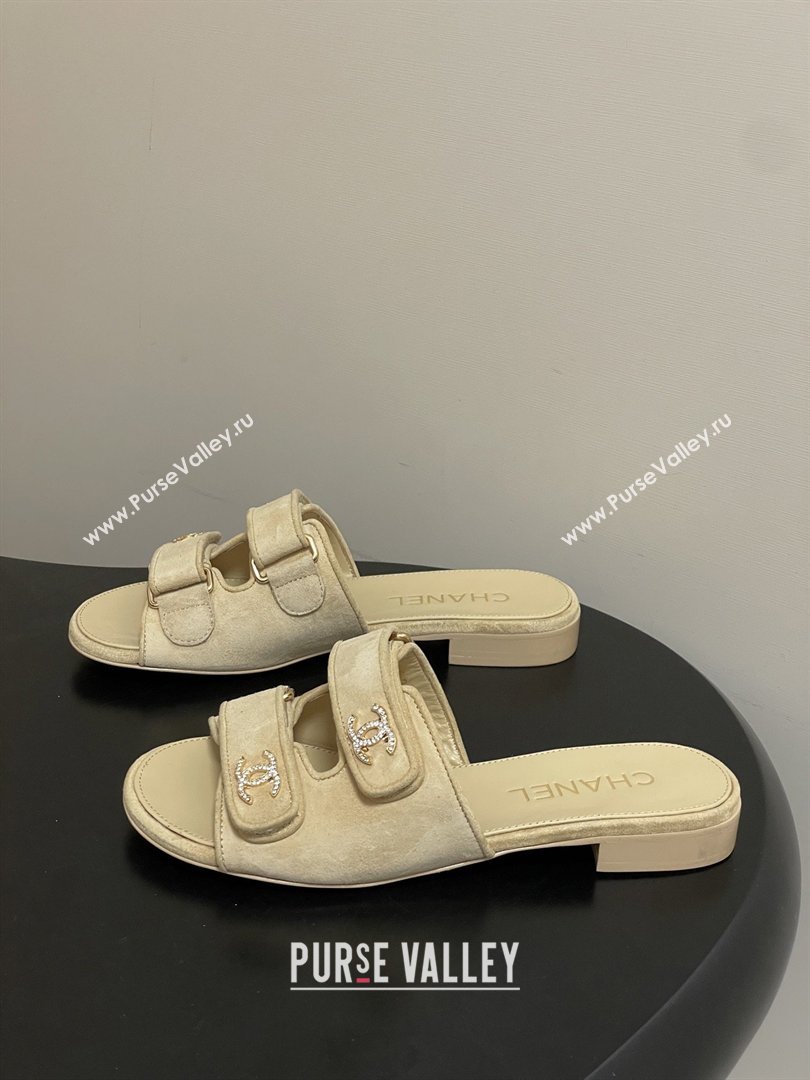 Chanel Mules Sandal in Suede Kidskin G47043 Beige 2026 (MD-26022803)