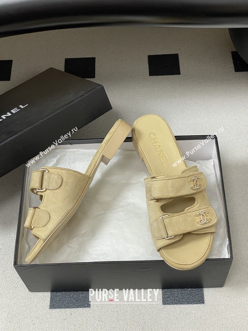 Chanel Mules Sandal in Suede Kidskin G47043 Beige 2026 (MD-26022803)