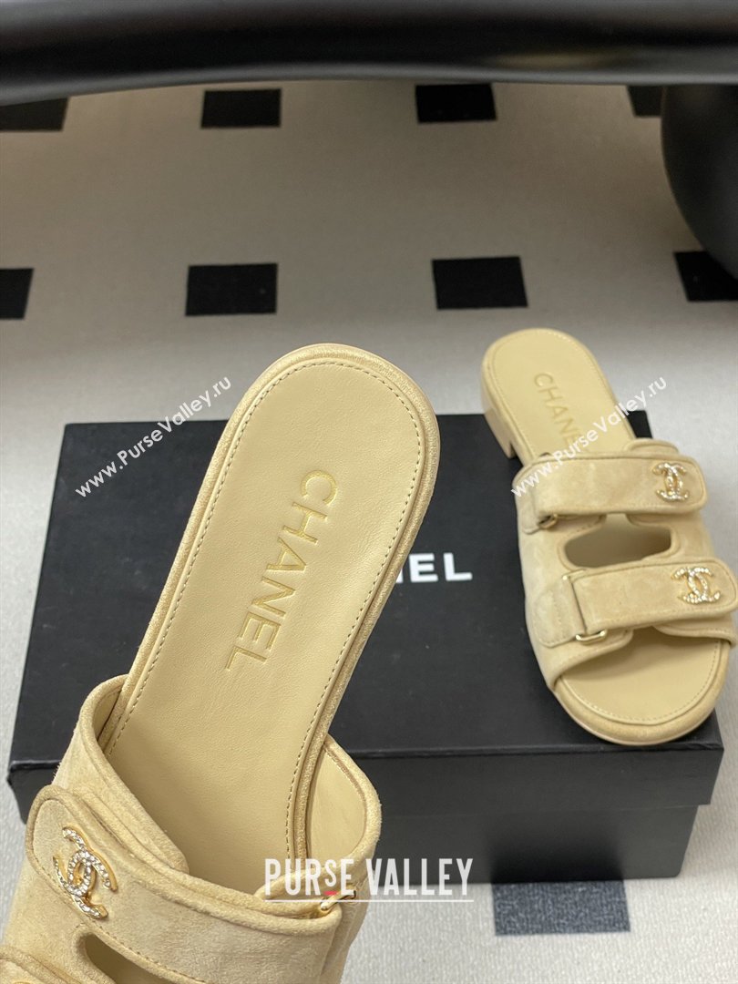 Chanel Mules Sandal in Suede Kidskin G47043 Beige 2026 (MD-26022803)