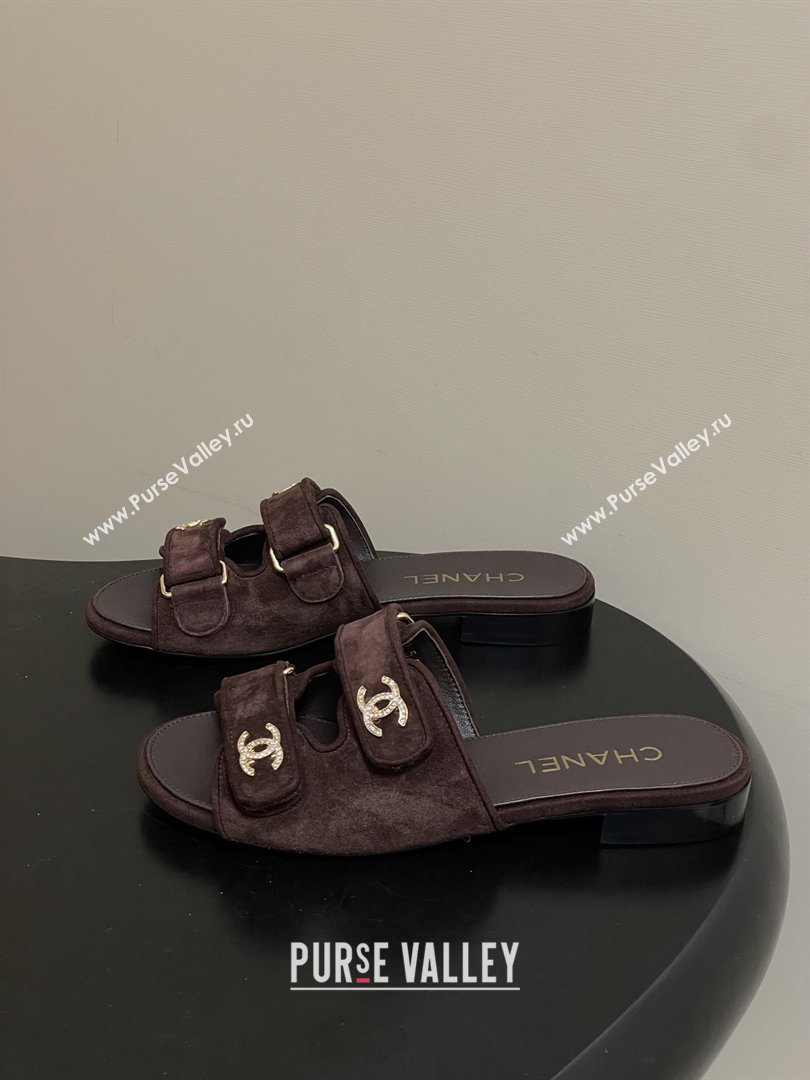 Chanel Mules Sandal in Suede Kidskin G47043 Dark Brown 2026 (MD-26022802)