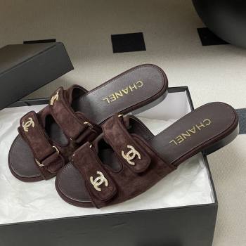 Chanel Mules Sandal in Suede Kidskin G47043 Dark Brown 2026 (MD-26022802)