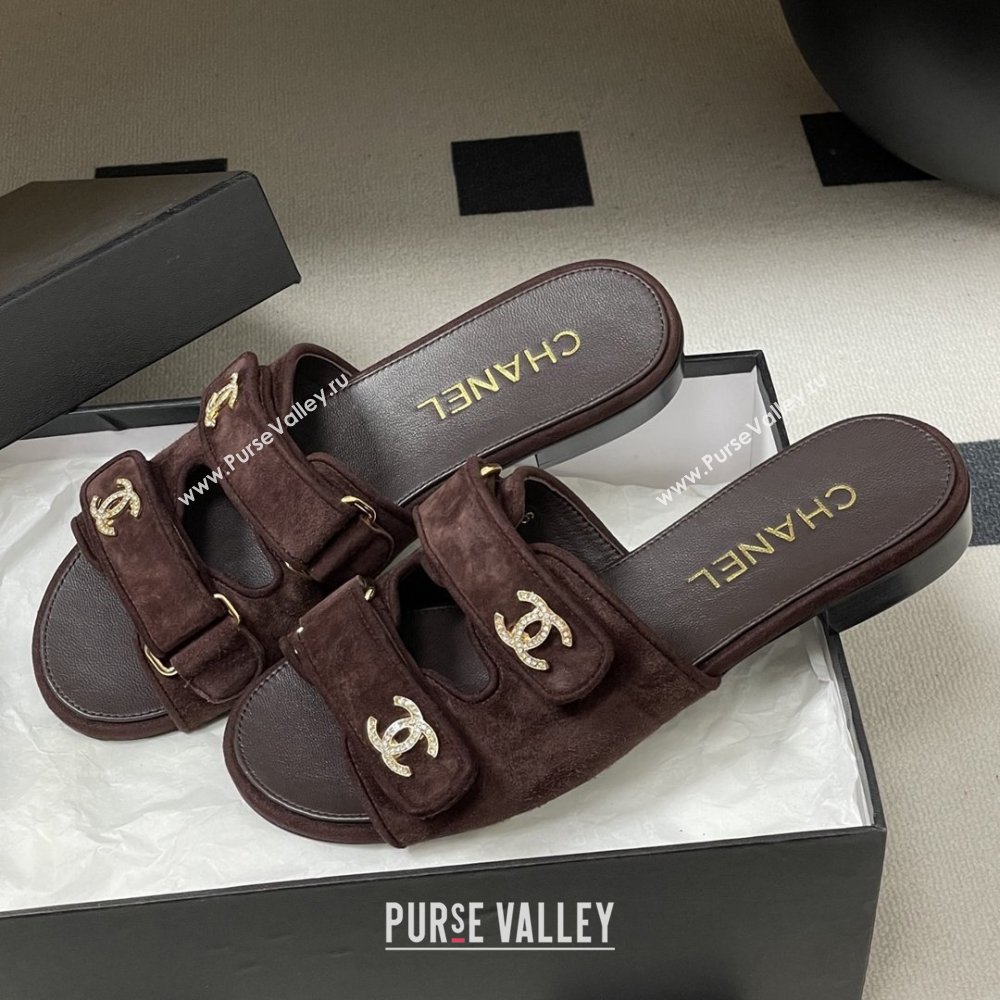 Chanel Mules Sandal in Suede Kidskin G47043 Dark Brown 2026 (MD-26022802)