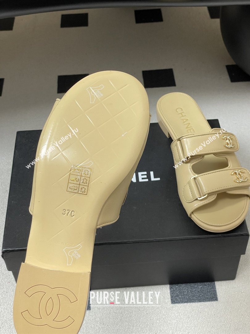 Chanel Mules Sandal in Lambskin G47043 Beige 2026 (MD-26022806)