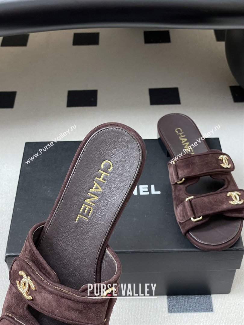 Chanel Mules Sandal in Suede Kidskin G47043 Dark Brown 2026 (MD-26022802)