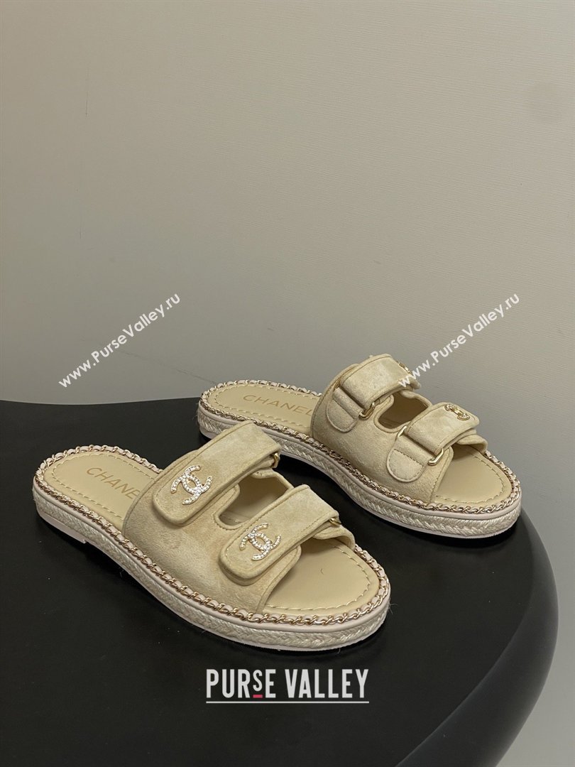Chanel Mules Sandal with Chain Beige Suede 2026 (MD-26022810)
