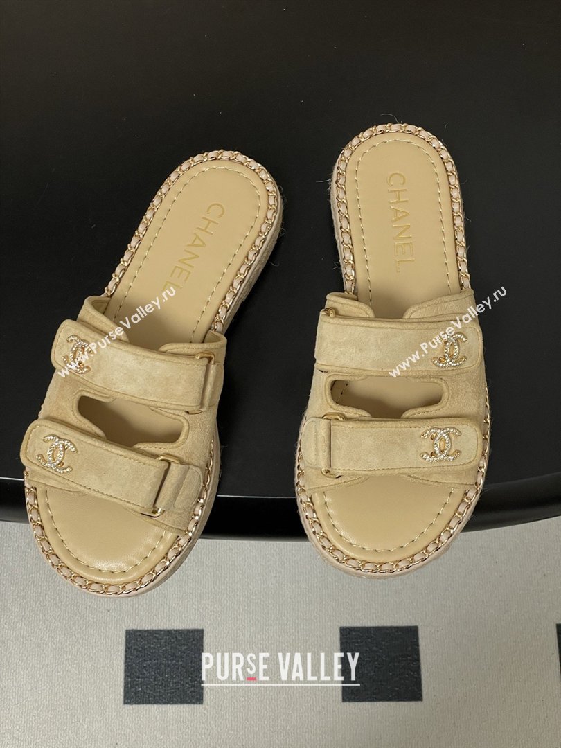 Chanel Mules Sandal with Chain Beige Suede 2026 (MD-26022810)