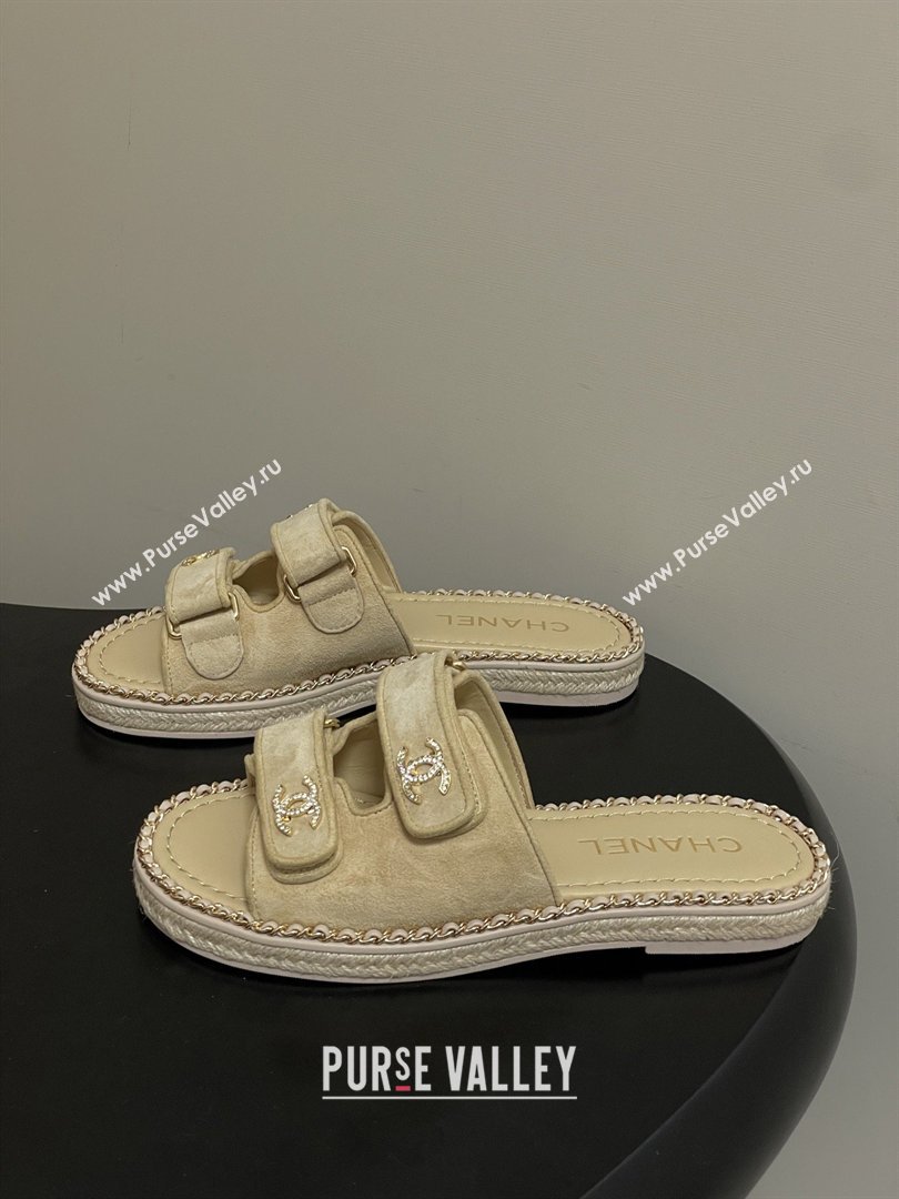 Chanel Mules Sandal with Chain Beige Suede 2026 (MD-26022810)