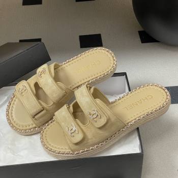 Chanel Mules Sandal with Chain Beige Suede 2026 (MD-26022810)