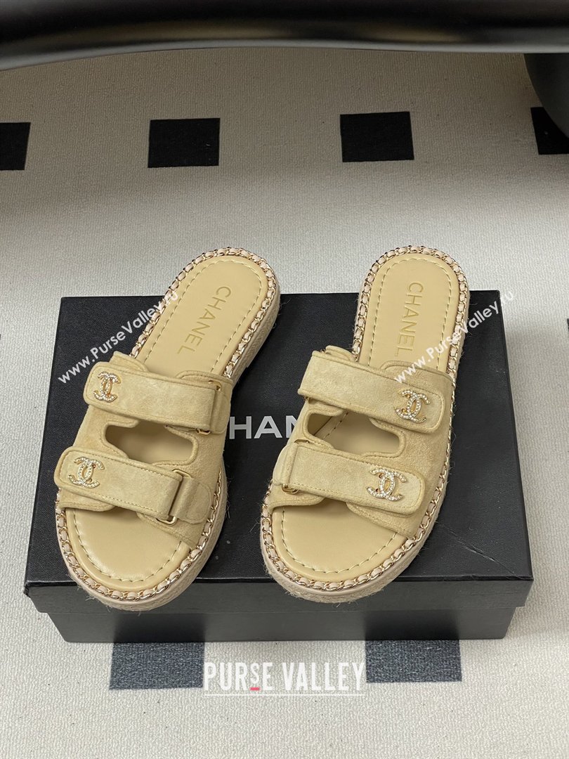Chanel Mules Sandal with Chain Beige Suede 2026 (MD-26022810)