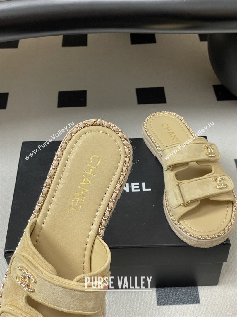 Chanel Mules Sandal with Chain Beige Suede 2026 (MD-26022810)