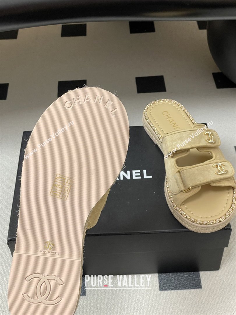Chanel Mules Sandal with Chain Beige Suede 2026 (MD-26022810)