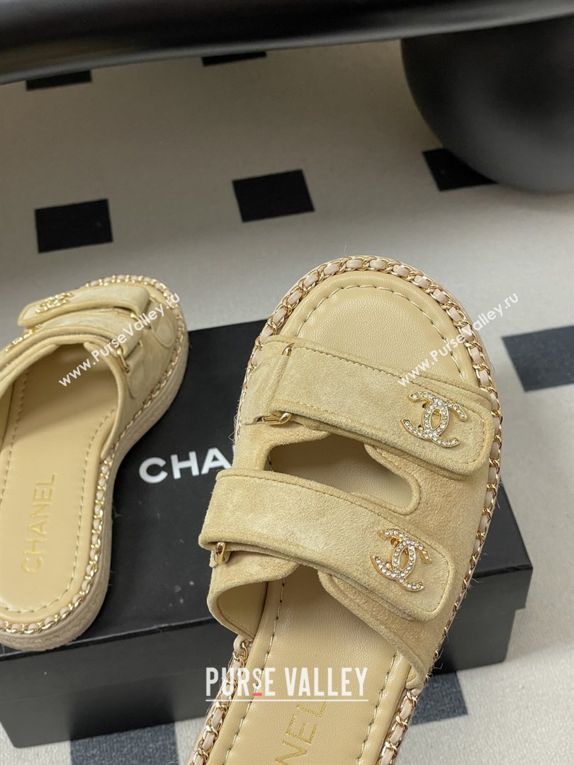 Chanel Mules Sandal with Chain Beige Suede 2026 (MD-26022810)