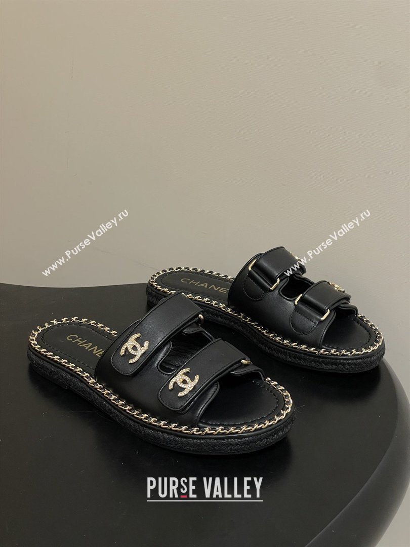 Chanel Mules Sandal with Chain Black Lambskin 2026 (MD-26022812)