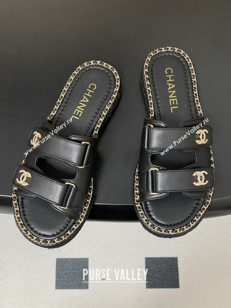 Chanel Mules Sandal with Chain Black Lambskin 2026 (MD-26022812)