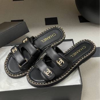 Chanel Mules Sandal with Chain Black Lambskin 2026 (MD-26022812)
