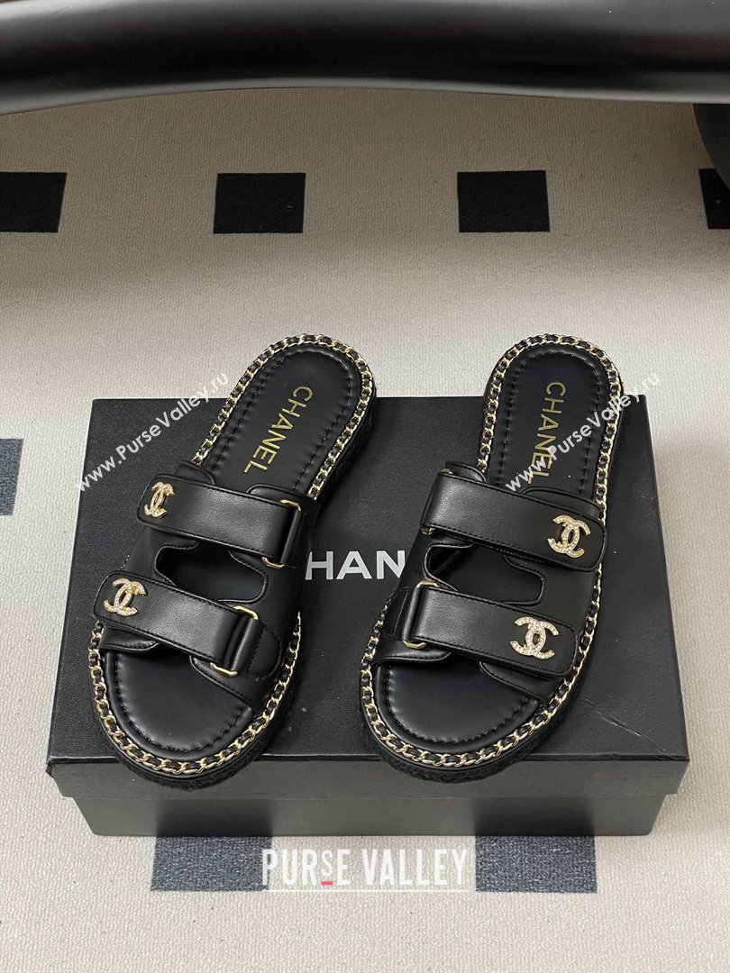 Chanel Mules Sandal with Chain Black Lambskin 2026 (MD-26022812)